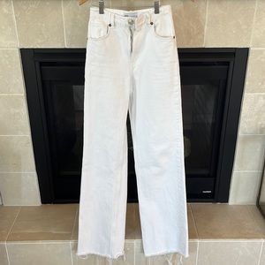 Zara high waist white jeans
